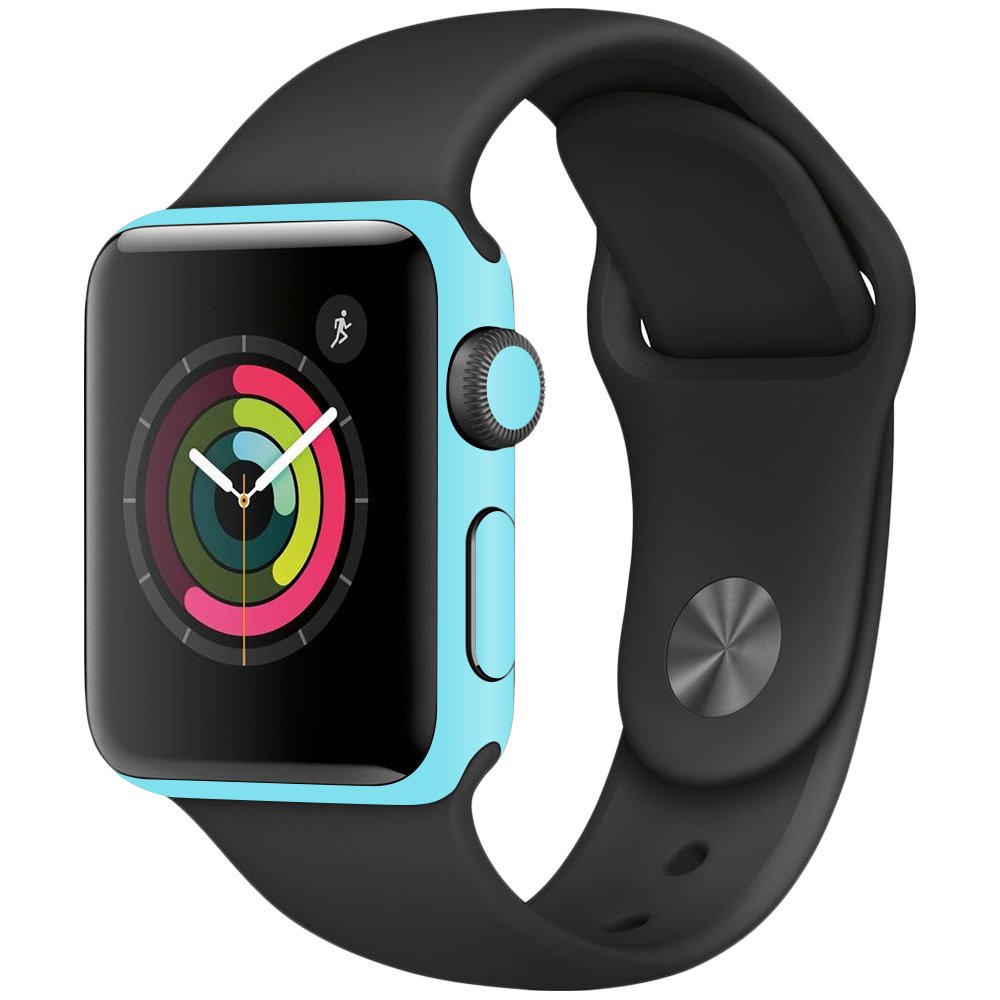 MightySkins Skin Compatible with Apple Watch Series 2 38mm - Solid Baby Blue | Protective, Durable, and Unique Vinyl Decal wrap Cover | Easy to Apply, Remove, and Change Styles | Made in The USA