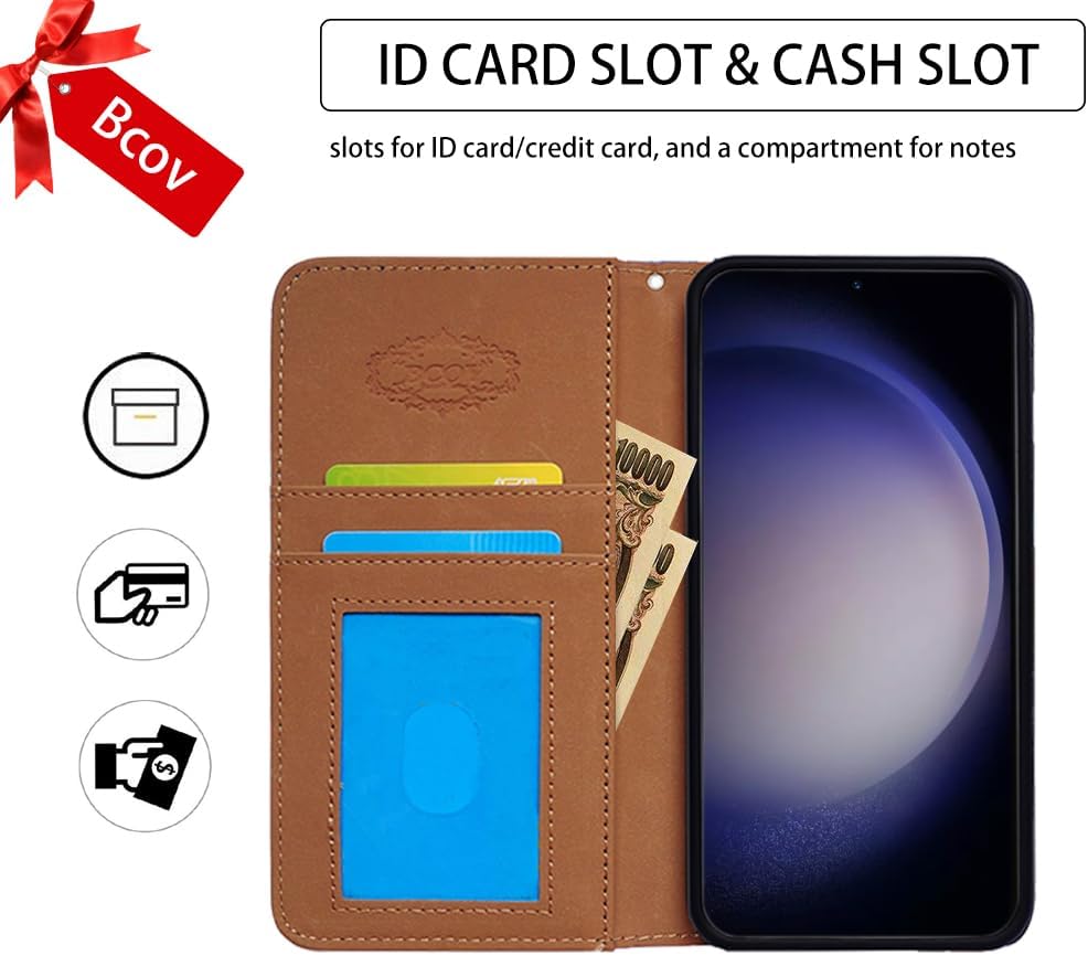 Case for Samsung Galaxy S25 Ultra,Sunflower Bee Flip Phone Case Wallet Cover with Card Slot Holder Kickstand Case for Samsung Galaxy S25 Ultra - Image 5