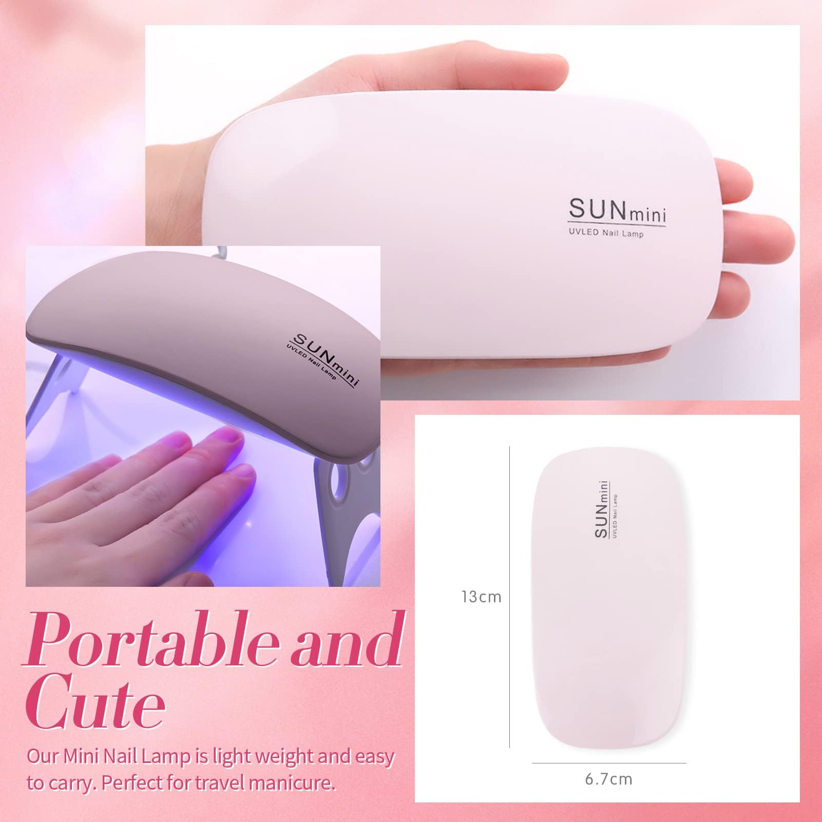 BORN PRETTY Polygel Starter Set mit UV Lampe 6 Farben Transparent Weiß Nude Rose Glitzer Polygel Nägel und Slip Solution Nagelset Gelnägel Starterset Base Top Coat Acrylnägel Nagelverlängerung Kit