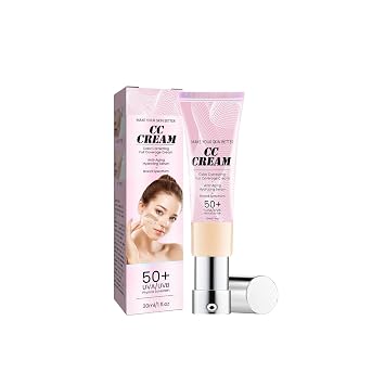 Color Correcting CC Cream SPF 50+ with Centella Asiatica Red Correct - Color Correcting Cream, Light Multi-Purpose Facial Concealer Illuminating Finish Soothes & Hydrates White
