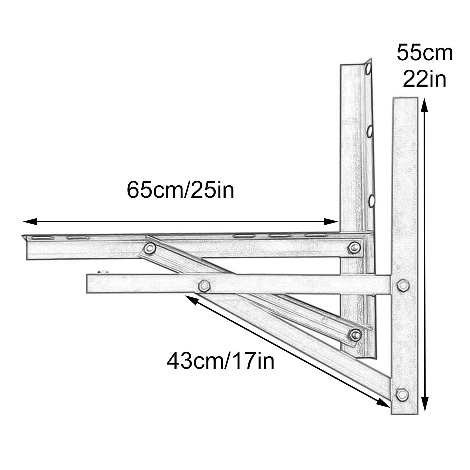 Soporte Aire Acondicionado Exterior, Soporte de Pared para Minisplit, con Acabado de Pintura Antioxidante Verde, Soporte Universal(65x55cm/25x22in)