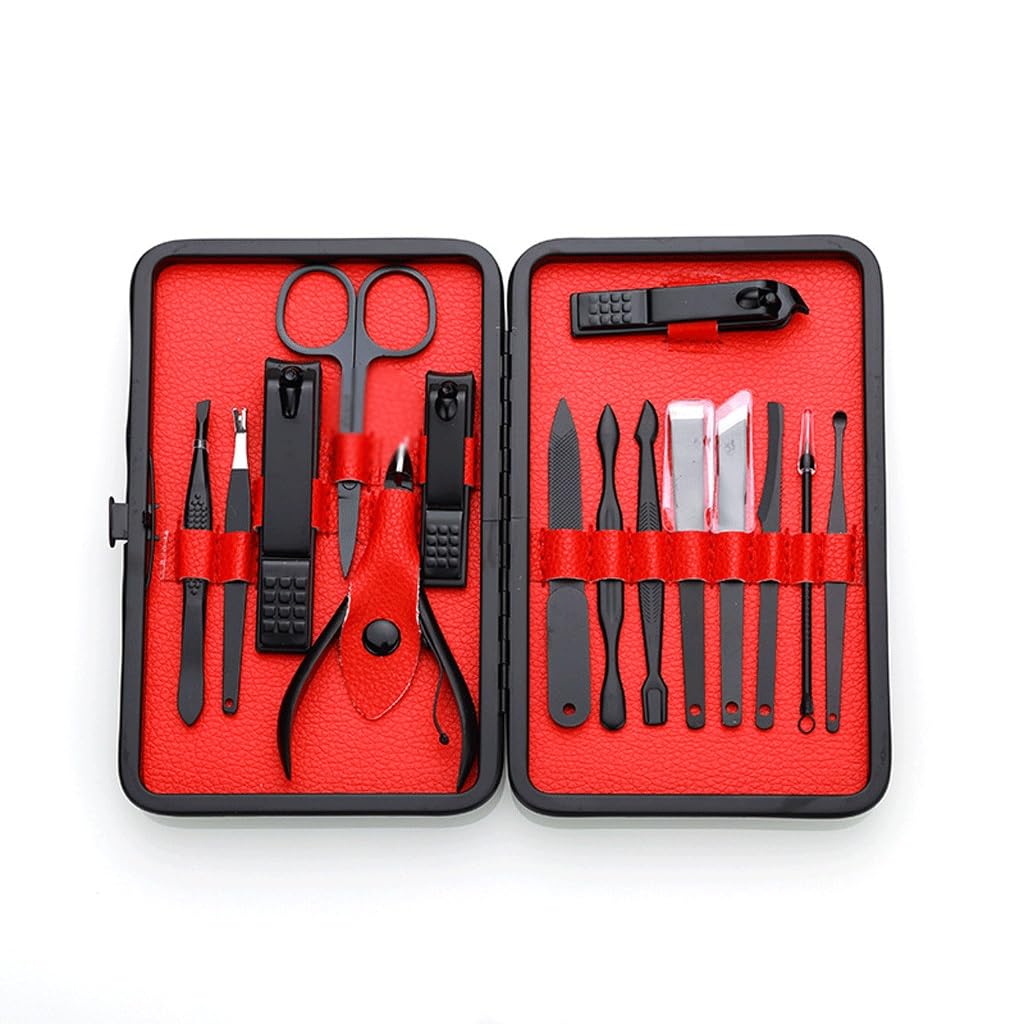 15 Piece Nail Clippers Set Black Nail Clipper Set Nail Enhancement Tool Nail Clipper Set E
