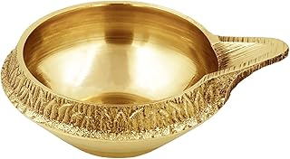 Zap Impex Lampe à huile traditionnelle en laiton - Fabriquée à la main - Décoration de festival indien Diya pour la maison (1)