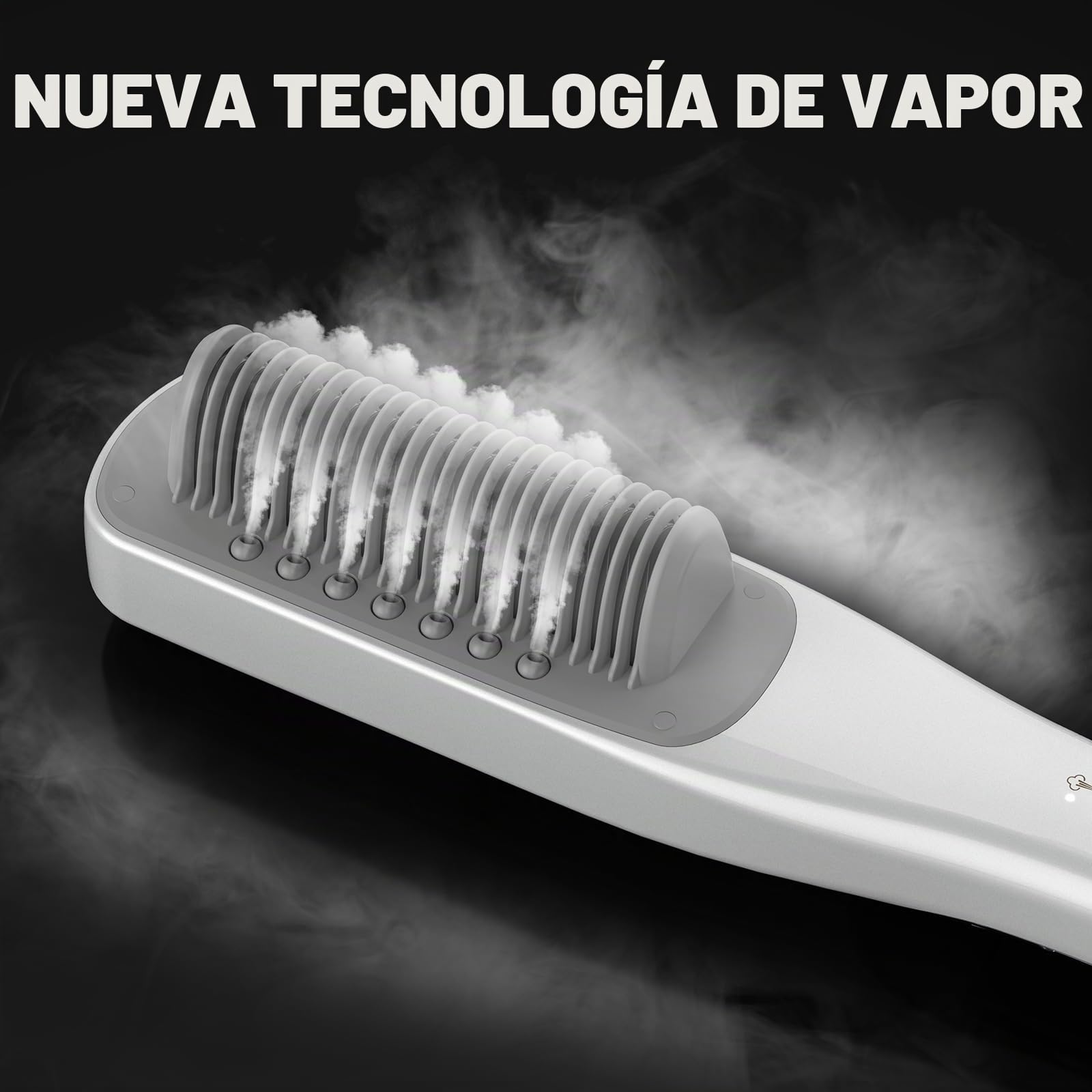 Cepillo alisador de vapor profesional para cabello, 4 temperaturas ajustables, 160 ℃-210 ℃, plancha de pelo con tecnología de vapor (blanco, cepillo de vapor)
