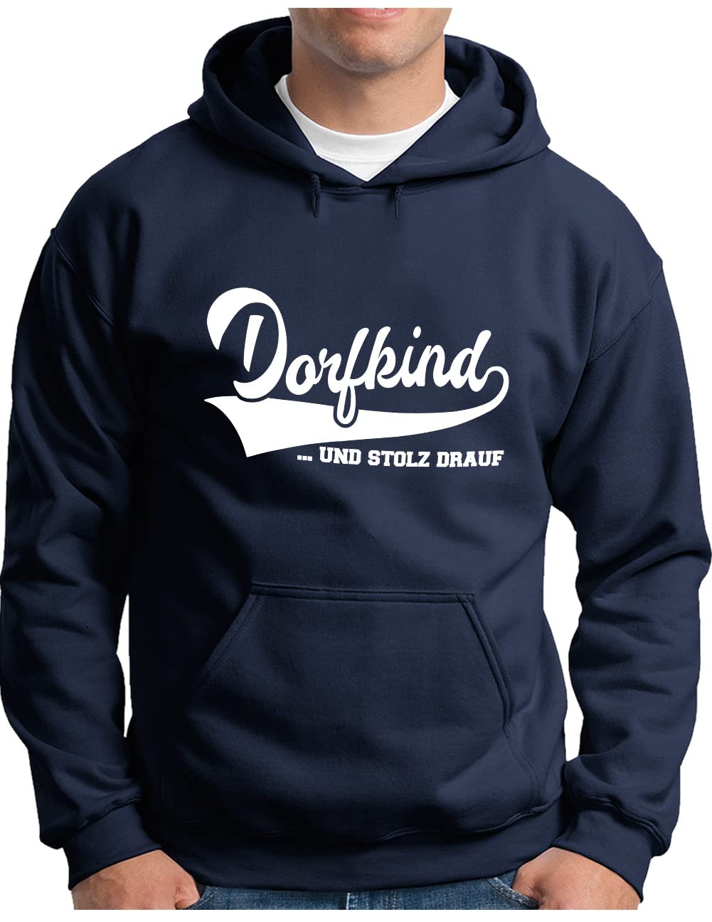 OM3® Dorfkind bluza z kapturem | męska | sentencje Statement z sentencją | sweter z kapturem S - 4XL, grantowy, M
