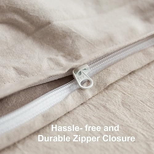 Miniatura 7 de EAVD Juego de funda de edredón rosa, tamaño Queen, de microfibra suave, con cierre de cremallera, con textura, elegante, bohemio, 1 funda de edredón