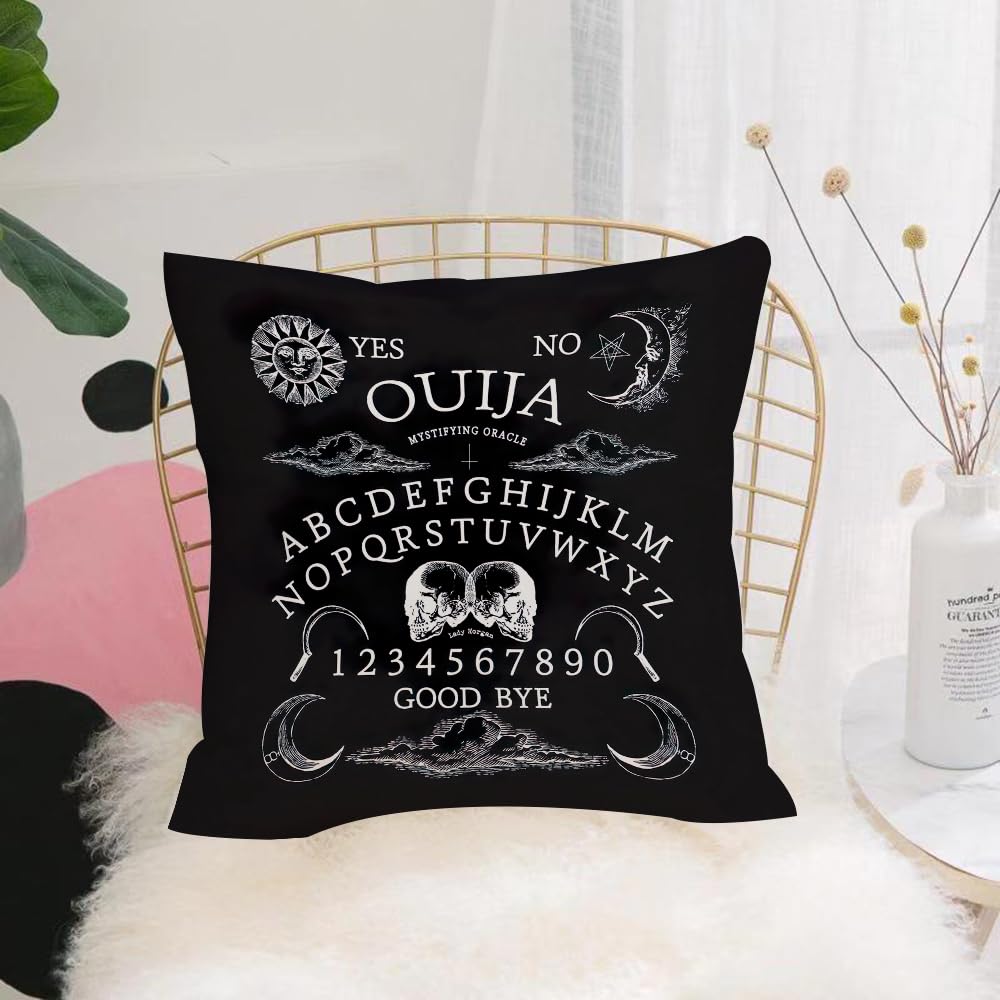 Hyosxw Skeleton, Sun And Moon, Mystery, Dark Elemen - A7 Cushion Cover,Throw Pillow Case Home Decorative For Living Room Bedroom Sofa Chair 18X18 Inch,Skeleton, Sun And Moon, Mystery, Dark Elements, Ouija Board,Pillowcase 45X45cm