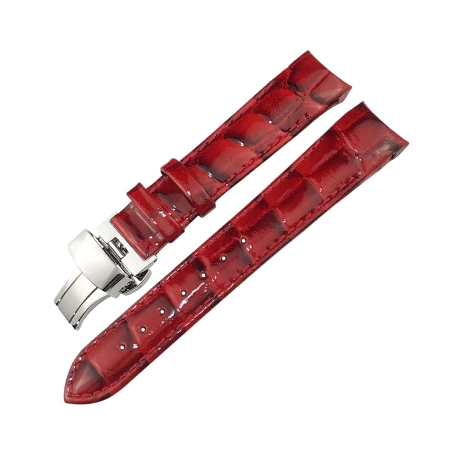 Bracelet montre 18 mm en cuir dark red, l'excellence pour boîtier T035