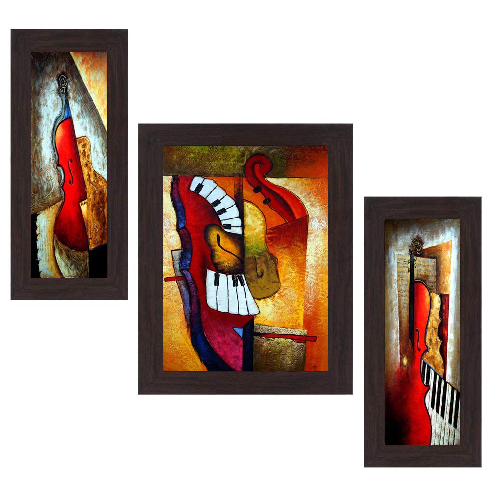 Amazing Art MDF Wall Art (30 cm x 34 cm x 1.5 cm, Set of 3) (WSP-4194)