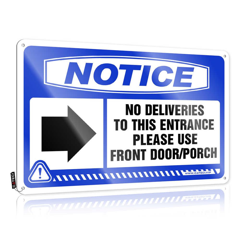 Fzfn Colour Funny Wall Signs Waterproof Beautiful Notice No Deliveries To This Entrance For Deck - Bar Stuff Customizable(30X40cm)