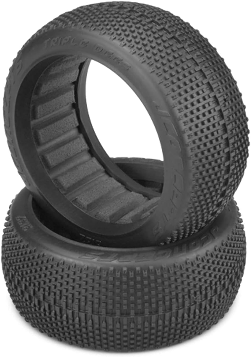 J Concepts 313202 Triple Dees 1/8 Buggy Tires, Green Compound
