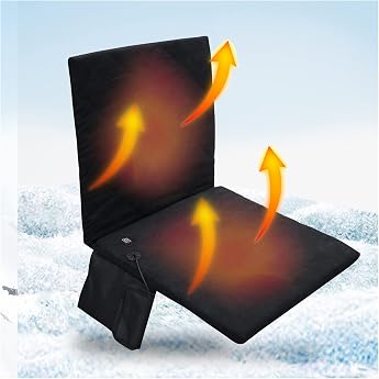 16 Inch Heated Stadium Seat Cushion Portable USB Heated Seat Cushion for Outdoor Bleacher Camping Fishing Heating Pad Upgraded 3 Levels
