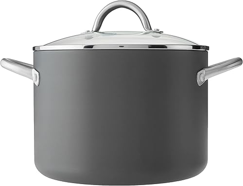 Miniatura 2 de GreenPan Lima - Olla antiadherente de cerámica anodizada dura de 8 cuartos con tapa, sin PFAS, apta para horno, gris
