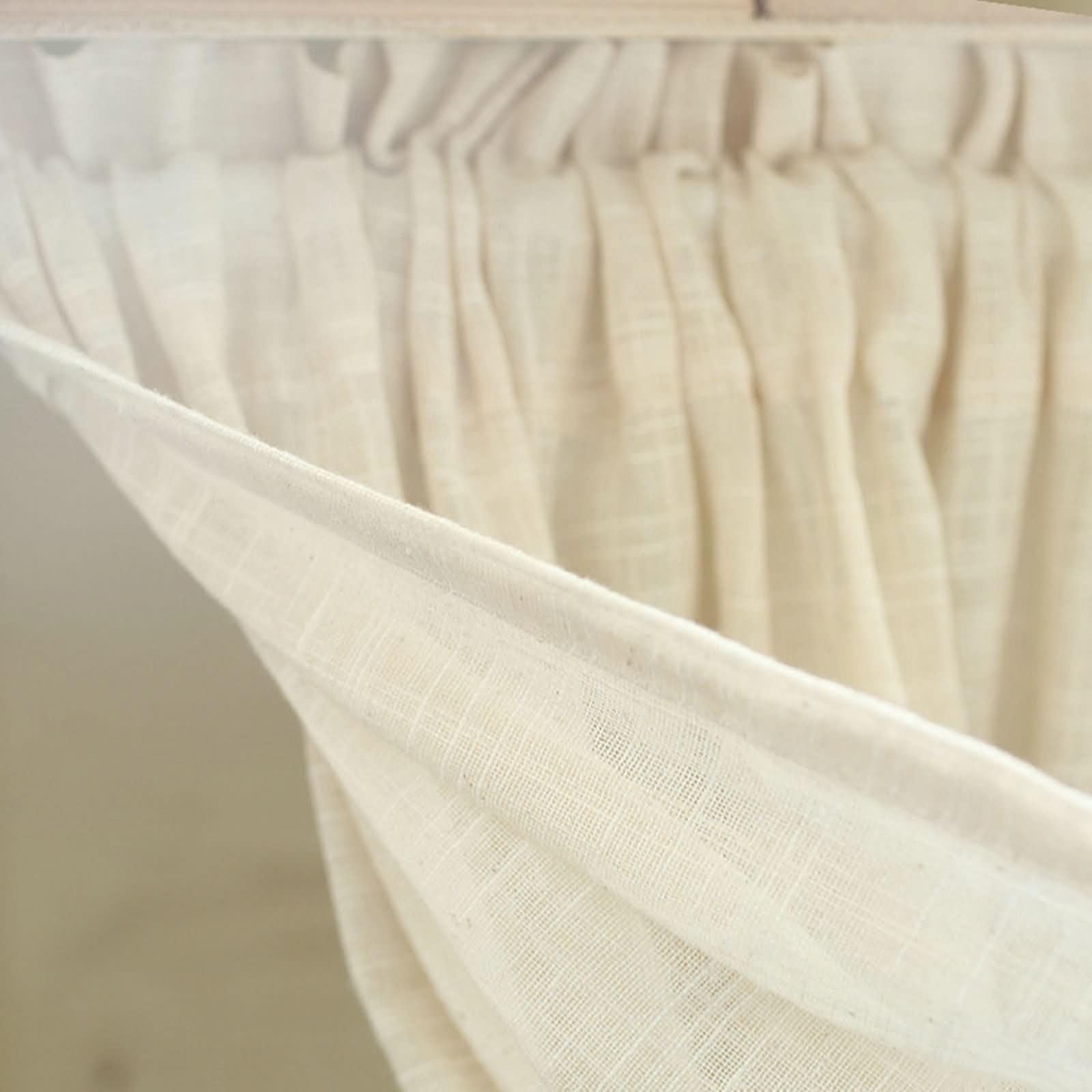 Mała zasłona okienna, długość 80 cm, 1 panel kieszeń na pręt