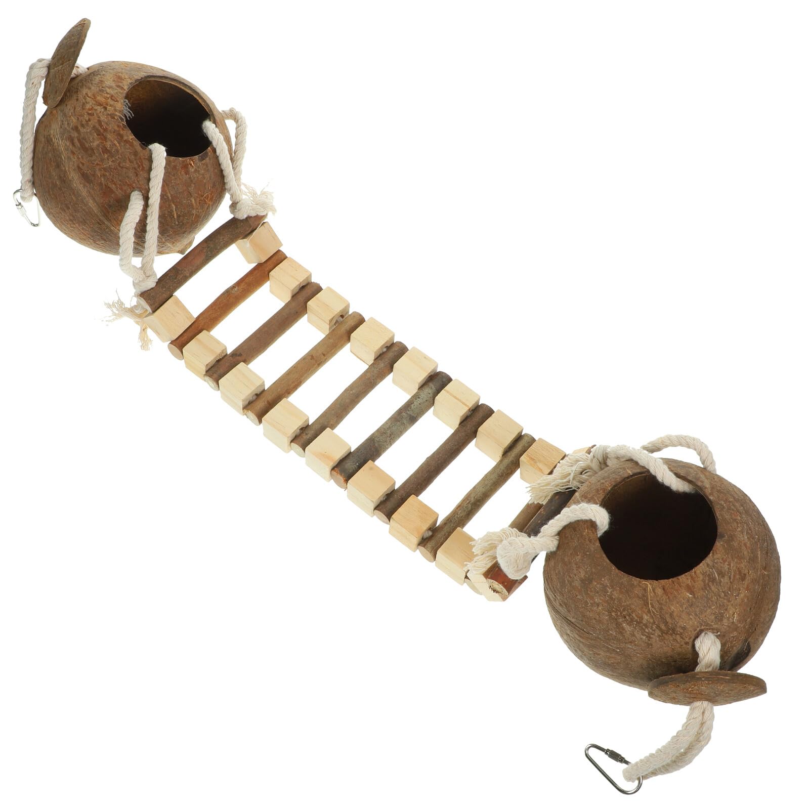 SHINEOFI Nido para Pájaros Colgante con Escalera Interactiva para Jaula de Pájaros de Madera Casa Decorativa Multifuncional para Mascotas Adecuado para Decoración de Interiores