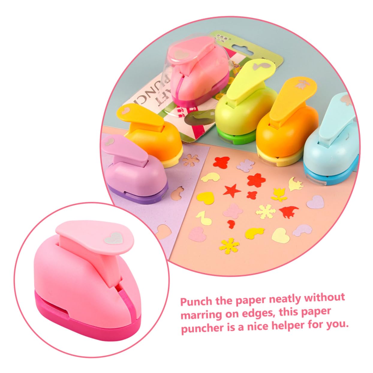 LALAFINA Boys and Girls Paper Punch 3pcs Manual Paper Puncher DIY Flower Embossing Machine Craft Hole Punch Promote Boys and Girls' Imagination Skills