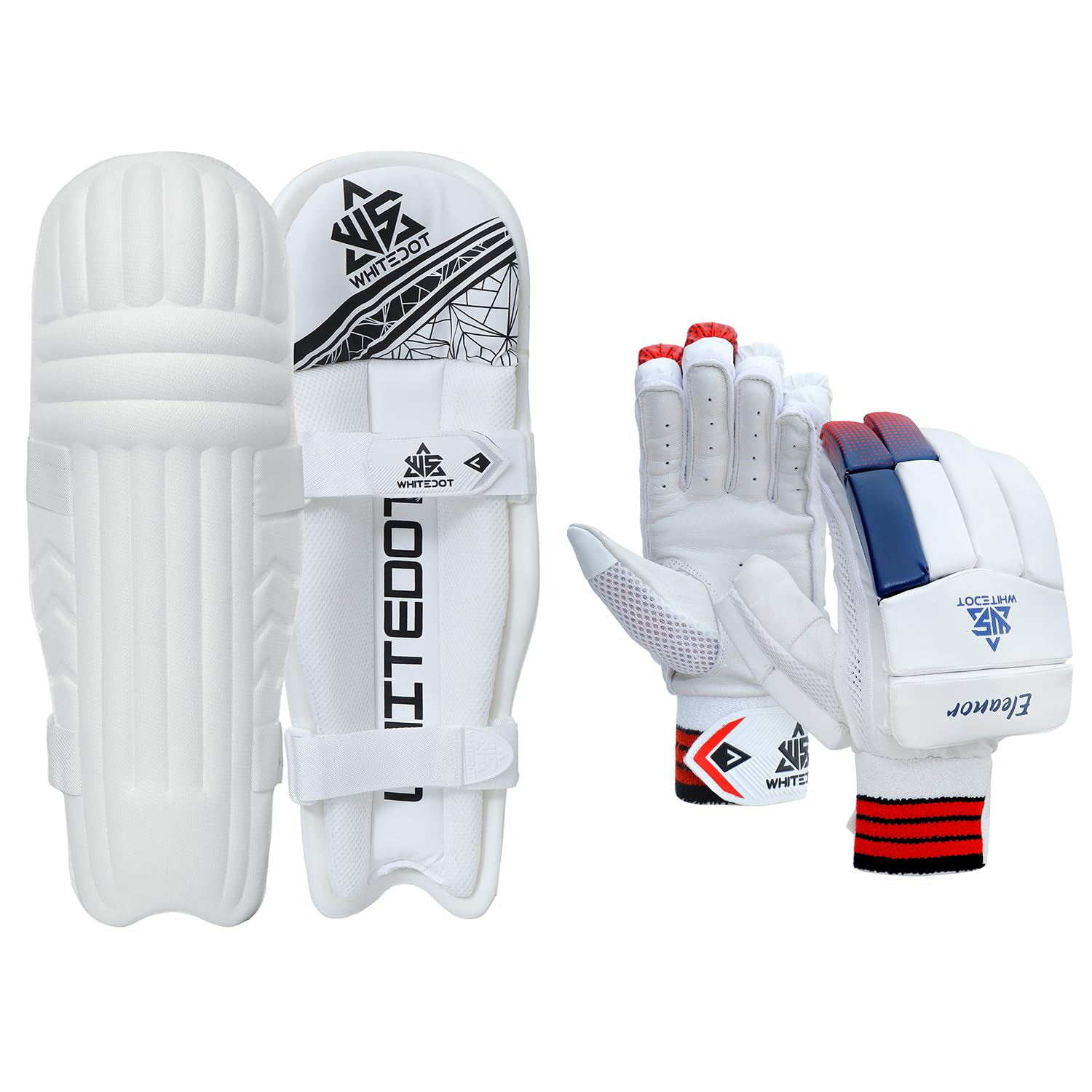 Whitedot Sports Ultralite Moulded Cricket Leather Batting Pad with Eleanor Cricket Batting Gloves, Combo, Suitable for Boys/Small, Right Hand-image-22