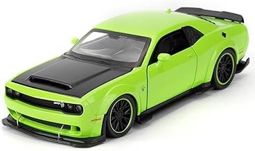 FEXXA Hellcat 1:32 Scale Dodge Challenger Die-Cast Metal Toy Model Car for Kids - Pull Back Mechanism, Birthday Gift for 3+ Year Old Boys (Hellcat Green)