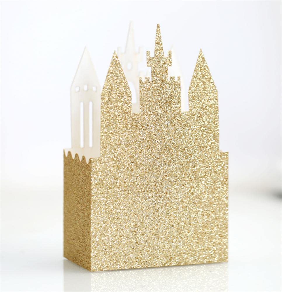 Codulu 50 PCS cajas regalo de boda con Glitter castillo,# 2