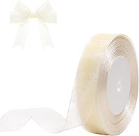 Vista 23 de Cinta de organza transparente azul real de 3/4 de pulgada, 50 yardas, cinta de gasa para envolver regalos, Navidad, Halloween, decoración de ramo