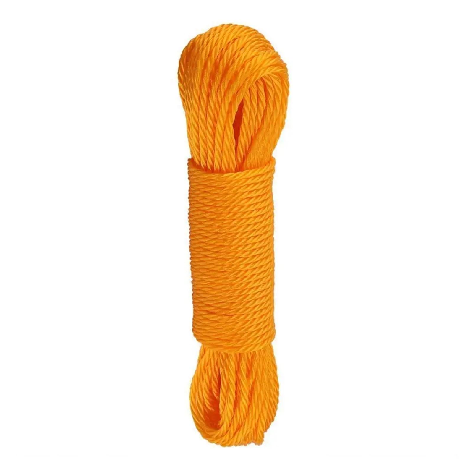 Laundry Drying Rope, Multicolor Nylon Clothesline Rope For Camping Garden Travel Drying(Orange)