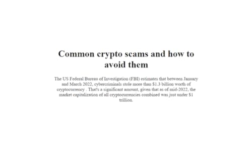 Common crypto scams and how to avoid them