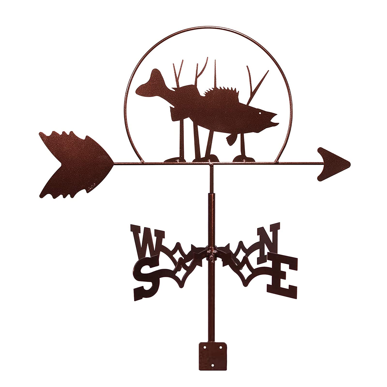 Girouette Acier Inoxydable Carpe Poisson Rétro - Décoration Jardin, Toit, Ferme