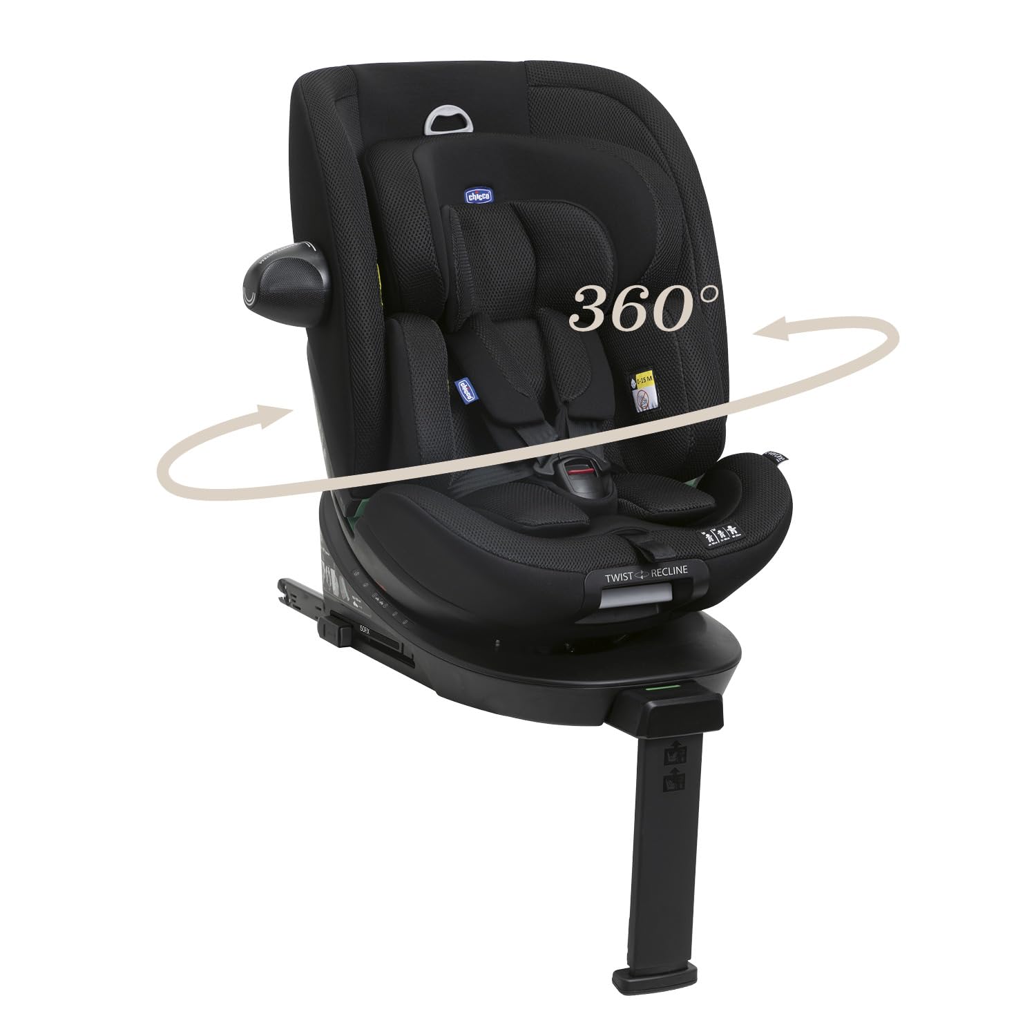 Chicco Everone i-Size Baby Car Seat with 360-degree Rotation for Rear & Forward Facing | 5 Reclining Positions | Easy Installation with Isofix | 0 to 12 Years (40cm-150cm)-image-24