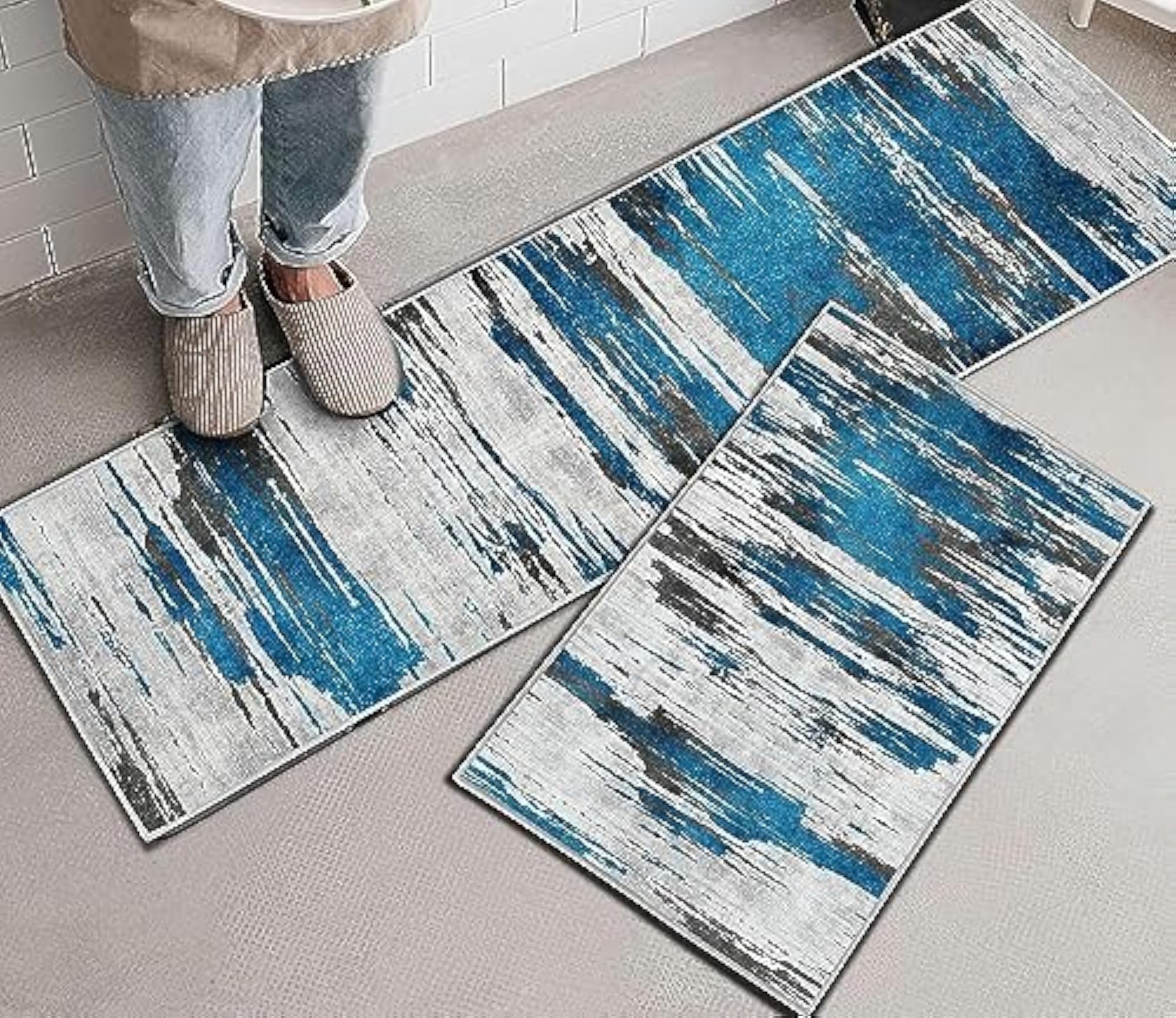 Non-Slip Thick Cushioned Kitchen Floor Mats Set
