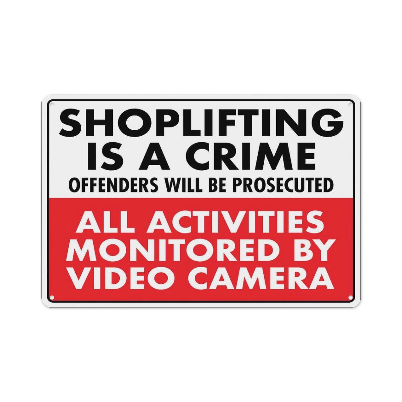 peiyeety Shoplifting Is A Crime Sign Aluminum Tin Warning Signs For Home Outdoor Garden 12X16 Inches