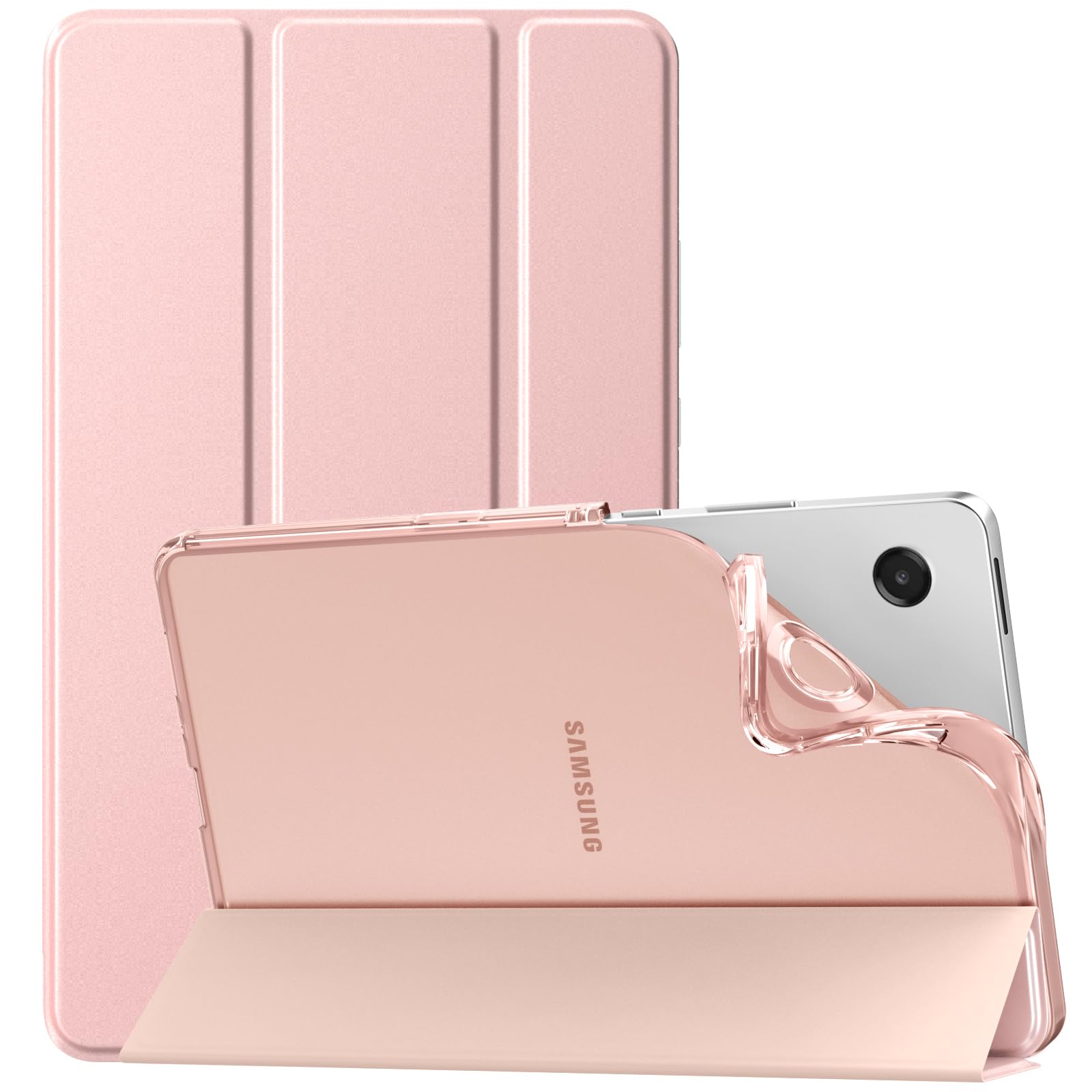TiMOVO Case for Samsung Galaxy Tab A11/A9 8.7 Inch (2025/2023) SM-X130/X133/X135/X110/X115/X117, Slim Soft TPU Translucent Frosted Back Protective Cover, Rose Gold