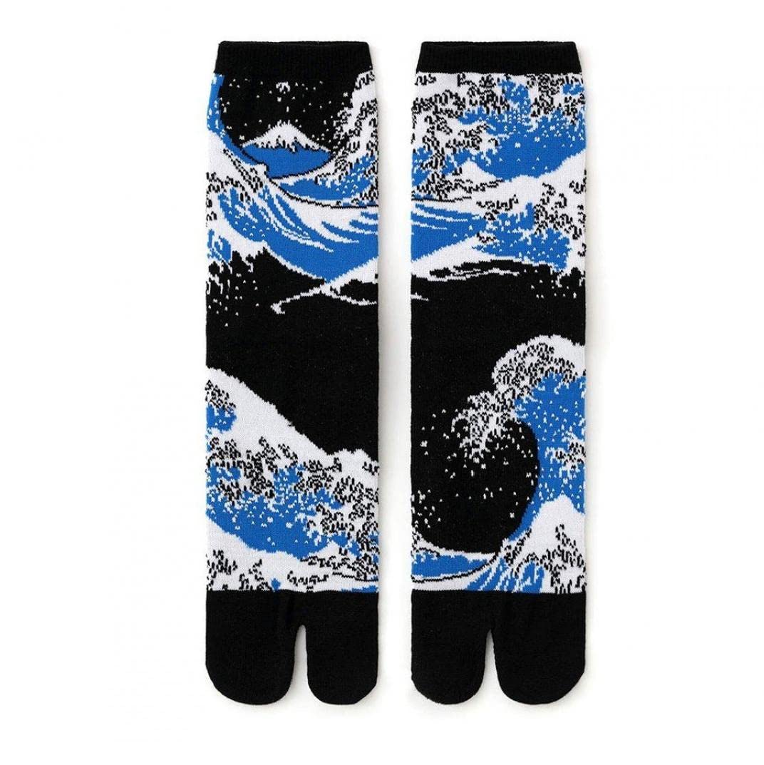 Froiny Split Toe Socks Japanese Grape Carp Wave Summer Personality Tabi Socks Tabi Tide Socks Tube Socks Sandals Socks, Blue