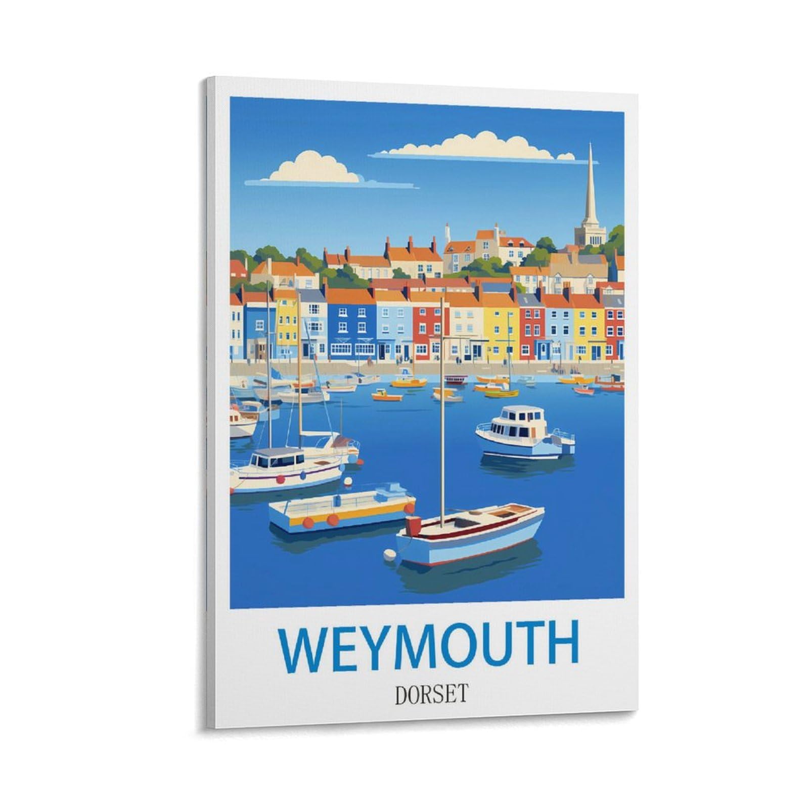 Ndoud Frame-Style Weymouth Dorset Vintage Travel Posters 08X12inch(20X30cm) Wall Art Picture Print Canvas Painting For Living Room Home Decor