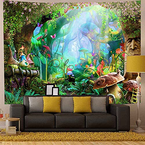 Aidatain Fairy Tale Forest Tapestry Wall Hanging Magic Mushroom Trees Wall Flannel Large 80X60 Inches Tapestry Spring Scenery Tapestry For Teen Girls Bedroom Living Room Dorm Party Decor Gtlmat103 #TOP3