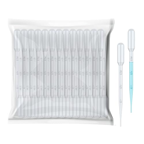 Vabiooth 20 pipetas de transferencia de plástico desechables de 0.1 fl oz para experimentos científicos, arte y bricolaje, fácil de usar y seguro
