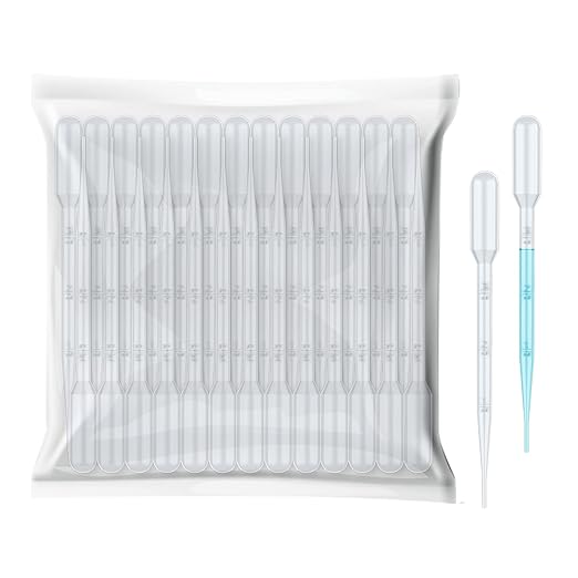 100Pcs 3mL Disposable Plastic Transfer Pipettes Calibrated Dropper for Science Experiment, Art, and DIY - Easy-to-Use and Safe