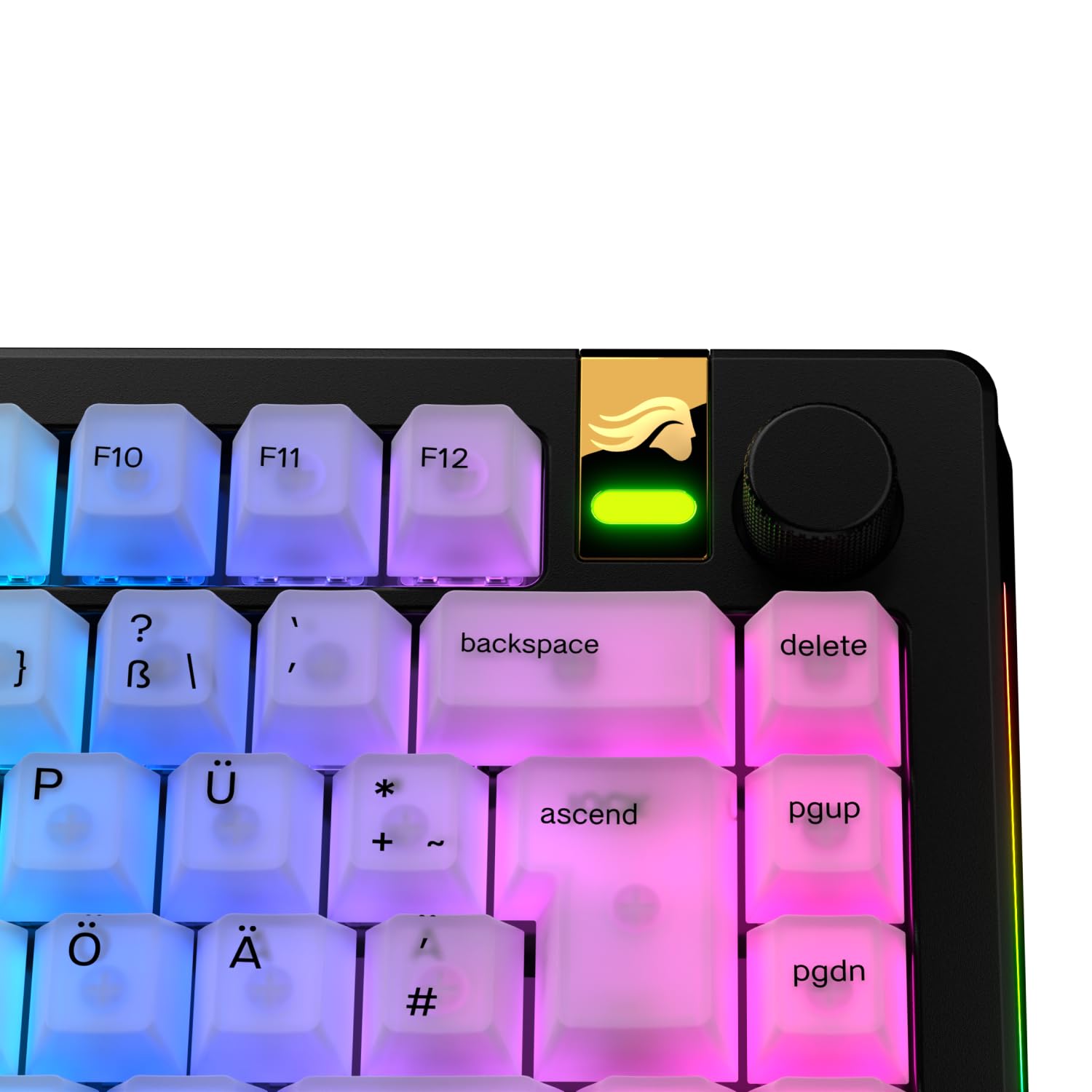 GLORIOUS Gaming - GLORIOUS Polychroma RGB Keycaps, lichtdurchlässig, für mechanische 100%-, 75%- 65%- und 60%-Gaming-Tastaturen, Windows & macOS - Deutsche QWERTZ-Belegung