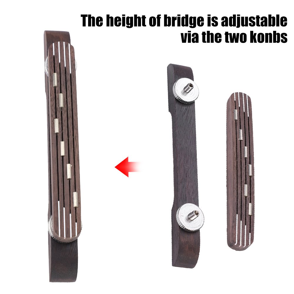 Ponte in legno per chitarra, ponte regolabile in palissandro, accessorio di riparazione per chitarra jazz a 6 corde