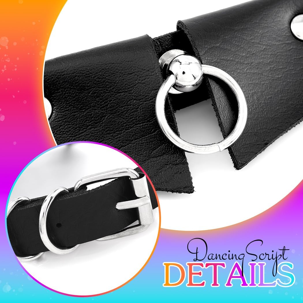 Urieo Gothic Leather Choker Necklace Black Punk Nightclub Jewerly Accessories for Women - Image 3