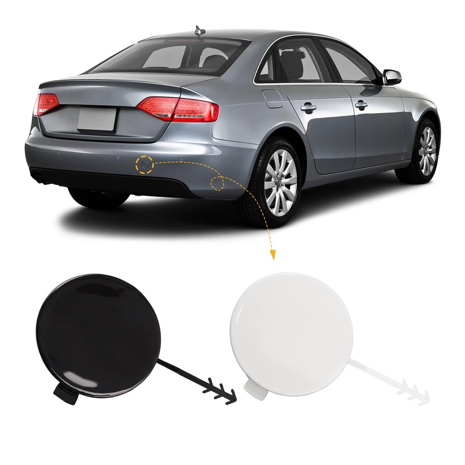 Copertura Paraurti E Tappo Gancio Traino Per Audi A4 B8 2005-2008 - Kit Completo Di Protezione - Foto 6