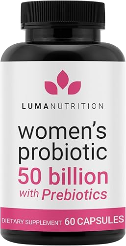 Luma Nutrition Probióticos para mujeres con prebióticos - 50 mil millones de UFC - Formulados para apoyo digestivo, inmunológico y femenino - 60