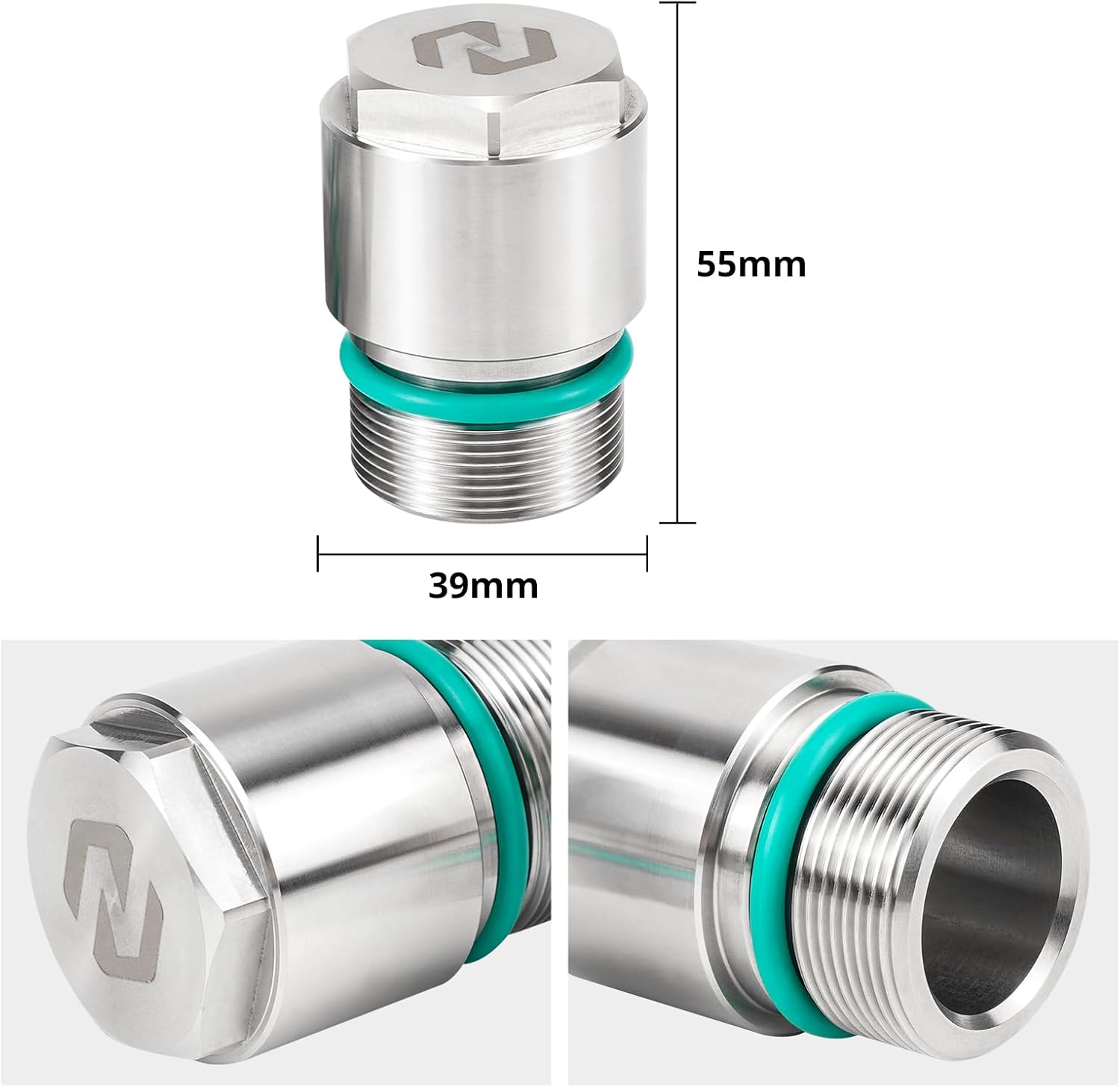 NICECNC 39mm Fork Tube Extensions 1" Stainless Steel Compatible with Harley Sportster 883 XLH883 1994 2000 2001 2002, Sportster 883 Low XL883L 2006 2007 2008 2009, See Fitments
