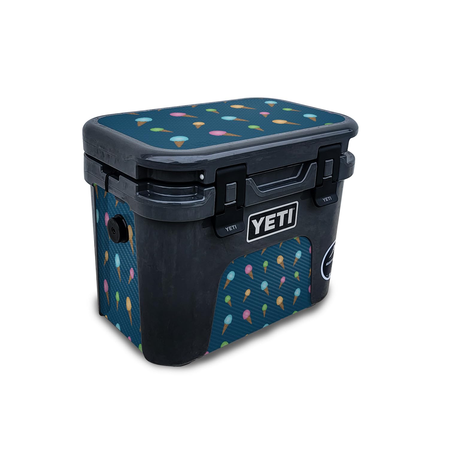 Carbon Fiber Skin Compatible with Yeti Roadie 15 Hard Cooler - Ice Cream Cone - Premium 3M Vinyl Protective Wrap Decal Cover - Easy to Apply | Crafted in The USA by MightySkins