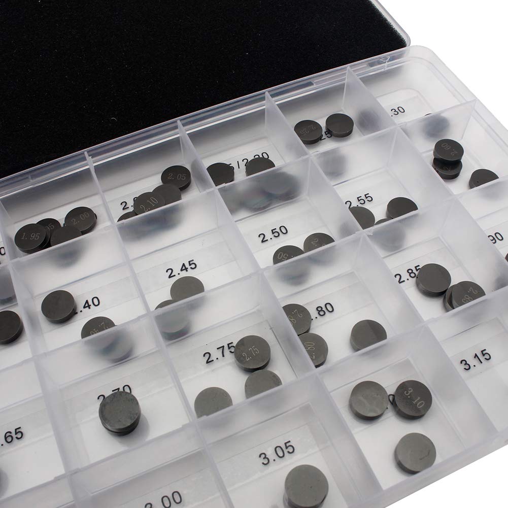 TARAZON 84pcs 10mm Valve Shim Ventileinstellplättchen 1.85MM-3.20MM 32 Klingen Fühlerlehre für XC-W EXC 450 500 530 DUKE ENDURO 690 ADVENTURE 990 1190 SUPER DUKE 990 1290 RC8 1190