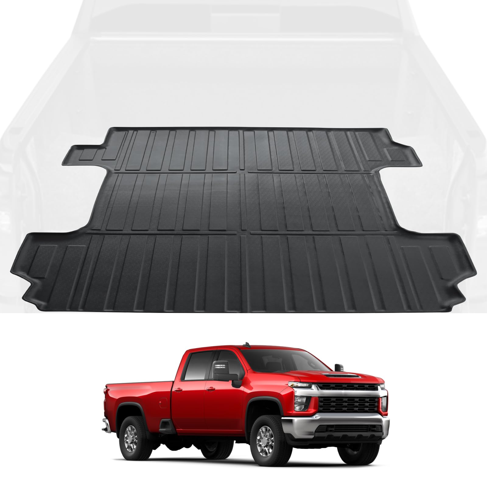 6.5 FT Truck Bed Mat Compatible with 2019-2020 Sierra/Silverado 1500 2020-2020 Sierra/Silverado 2500 HD 3500 HD, 78 Inches All Weather TPE Heavy Duty Pickup Truck Bed Liner