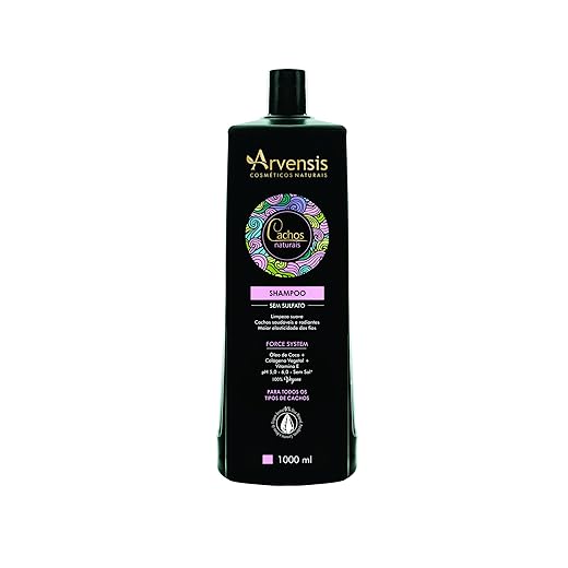 Arvensis – Shampoo Cachos Naturais Sem Sulfato 1L | Limpeza Suave, Definição, Hidratação, Fórmula Vegana, Para Cachos