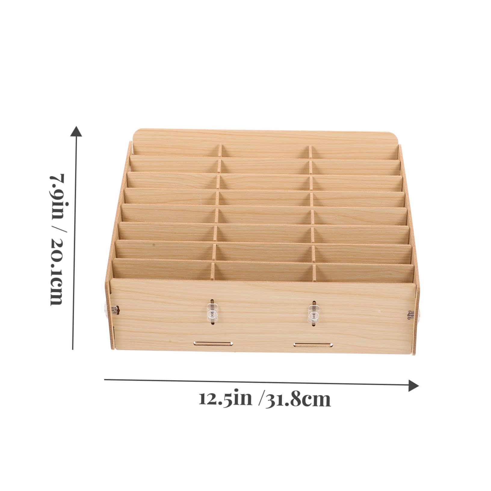 Veemoon Caja de Almacenamiento de Madera Natural para Escritorio con Compartimentos Múltiples Organizador de Suministros y Gestión para Teléfonos Móviles y Objetos Pequeños Hogar y