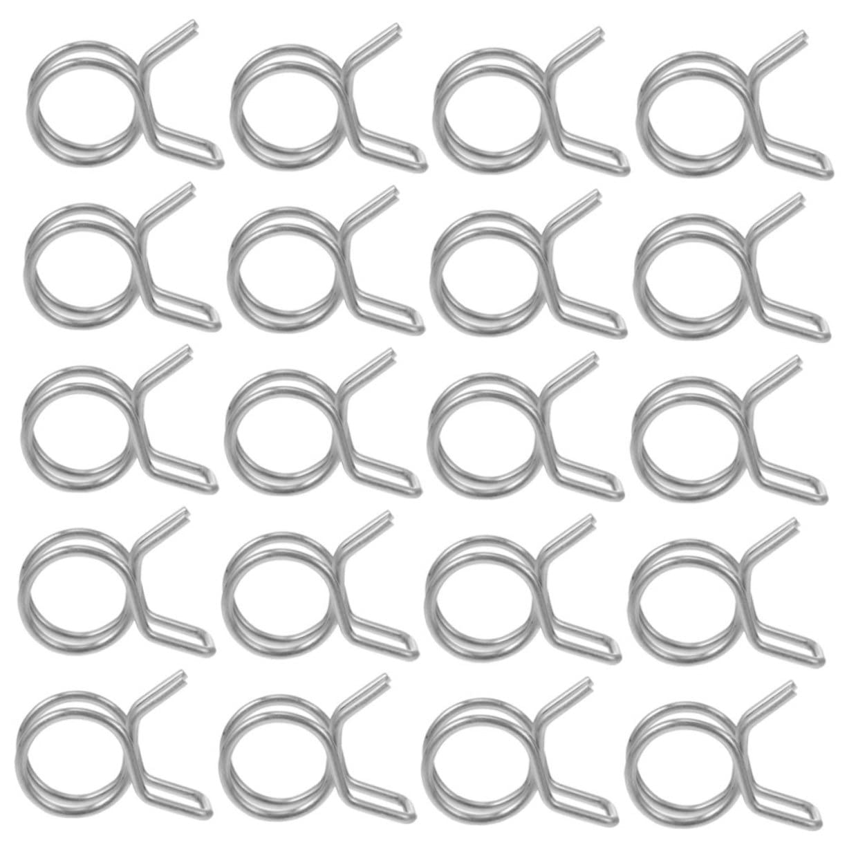 FUNOMOCYA 120pcs Double Hose Clamps Clamp Steel Wire Vacuum Hose Clip Spring Type Clips Water Pipe Clips Car Rivets Fasteners Hose Fasteners Adjustable Pipe Clamps Tube Clamp Stainless Steel