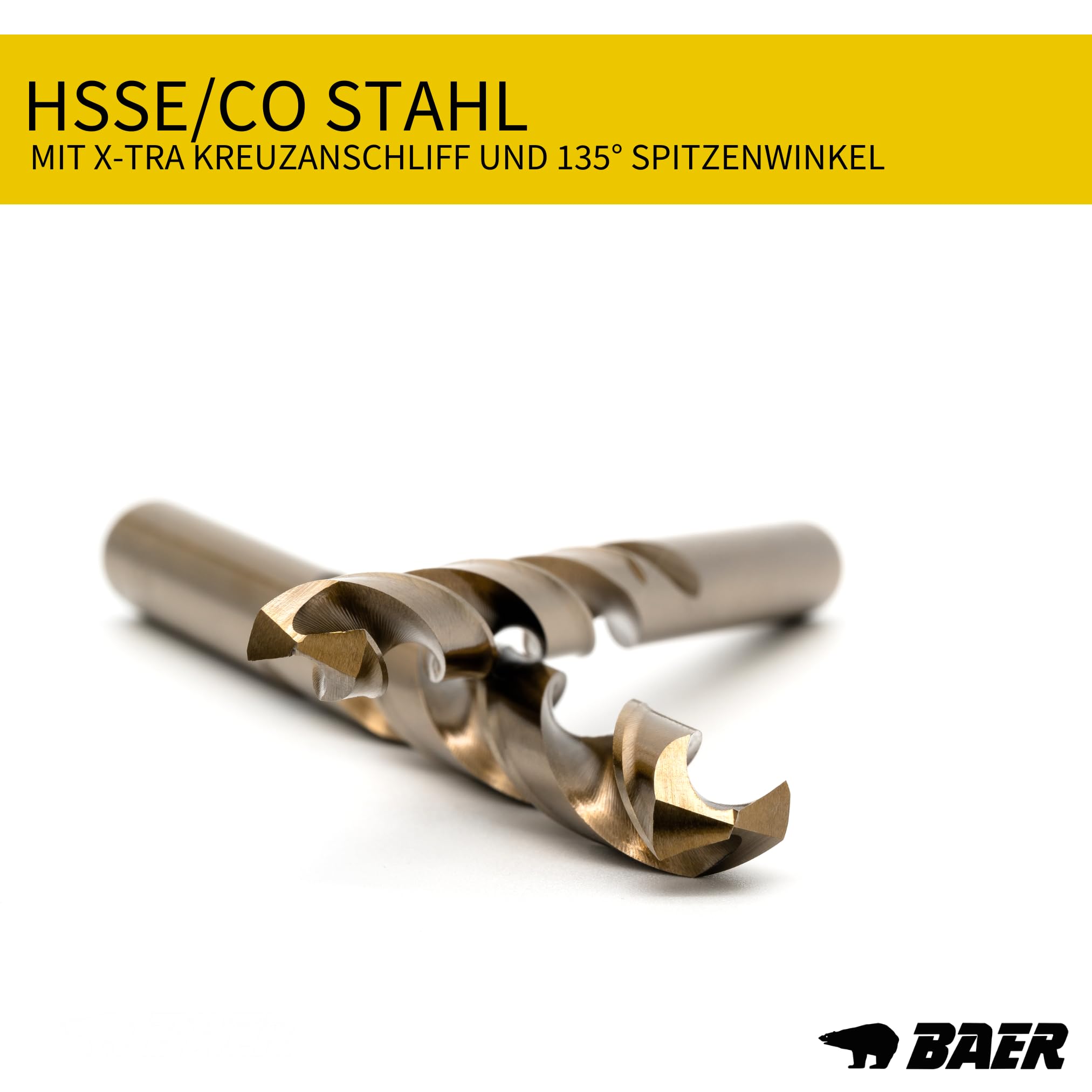 BaerCoil BAER UNiTap Gewindeschneider Set HSSE M3 - M12: Gewindebohrer Durchgangsloch - Kernlochbohrer - High-End Gewindeschneid-Satz - Gewindebohrer-Set - Gewindeschneider - Maschinengewindebohrer