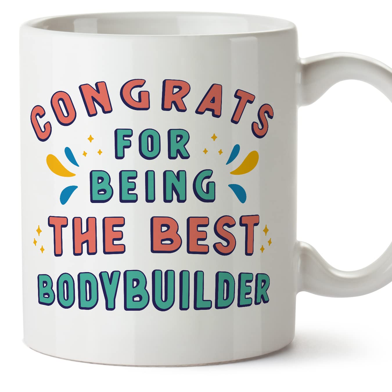 MUGFFINS Bodybuilder Mug - in English - Congrats for Being The Best - Funny Gift for Colleagues - Ceramic 11oz Mug